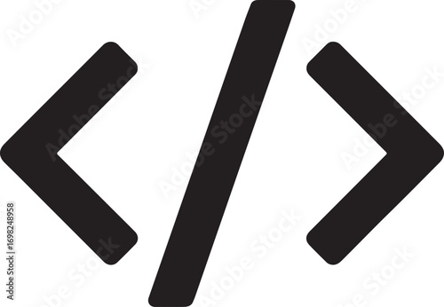 Website code brackets icon, programming, web development, coding and software EPS.