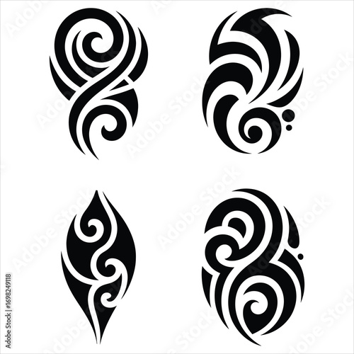 Black Abstract Tribal Armband and Decal Set