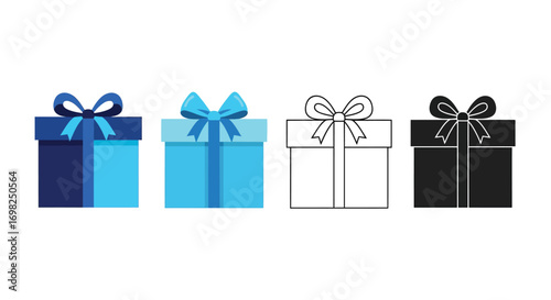 Set of gift box present vector illustration icons collection
