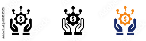 Tech Funding Icon Collection Glyph & Mixed Style 