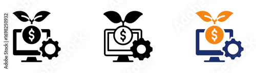 Software Investment Icon Collection Glyph & Mixed Style 