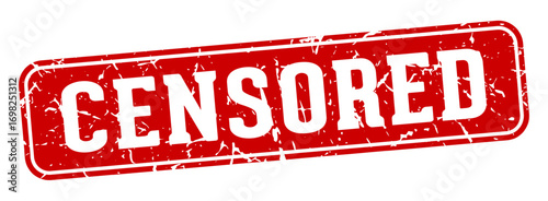 censored rectangular sign. censored stamp