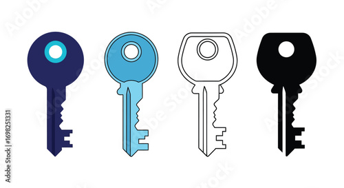 Key collection set vector illustration icon for security design