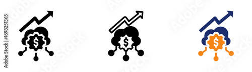 Saas Investment Icon Collection Glyph & Mixed Style 