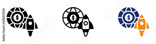 Startup Ecosystem Icon Collection Glyph & Mixed Style 