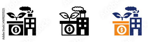Industry Investment Icon Collection Glyph & Mixed Style 