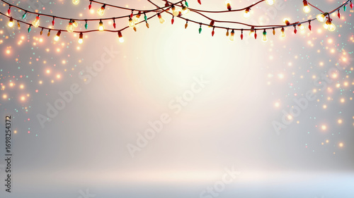 christmas lights background . New Year's decor multicolored wires garlands on a transparent background. 3d render
