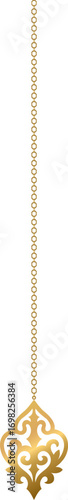 Golden Kazakh ornament pendant on chain S1-02