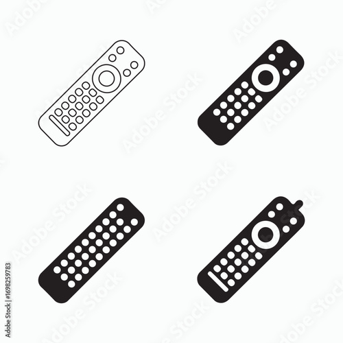 Modern smart TV remote solid icons