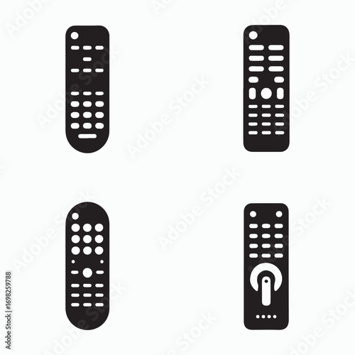 Smart TV remotes solid icons pack