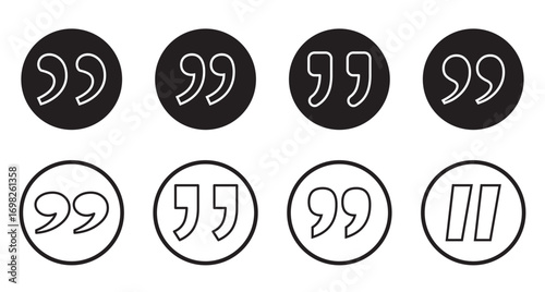 Set of quote mark, dialog icons.