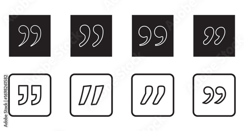 Set of quote mark, dialog icons.