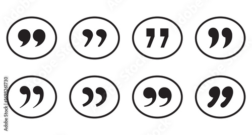 Set of quote mark, dialog icons.