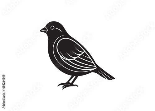 Canary bird silhouette vector design, exotic songbird illustration for nature and pet themes.