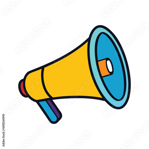 Megaphone Loudspeaker Bullhorn Colorful Vibrant Design