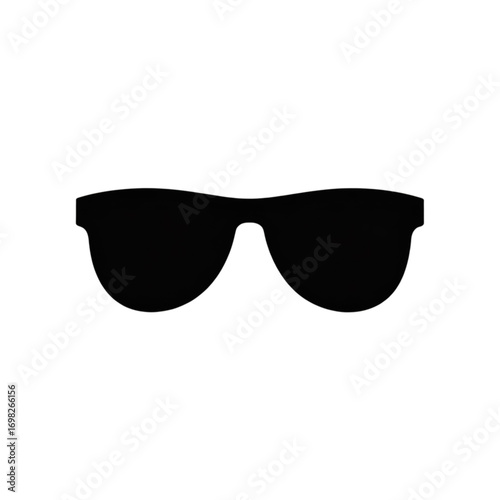 black silhouette of sunglasses isolated on white background