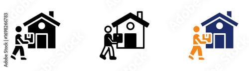 Home Delivery Icon Collection Glyph & Mixed Style 
