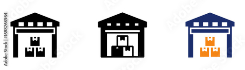 Warehouse Icon Collection Glyph & Mixed Style 