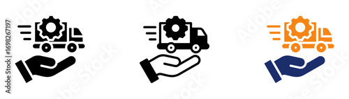 Delivery Service Icon Collection Glyph & Mixed Style 