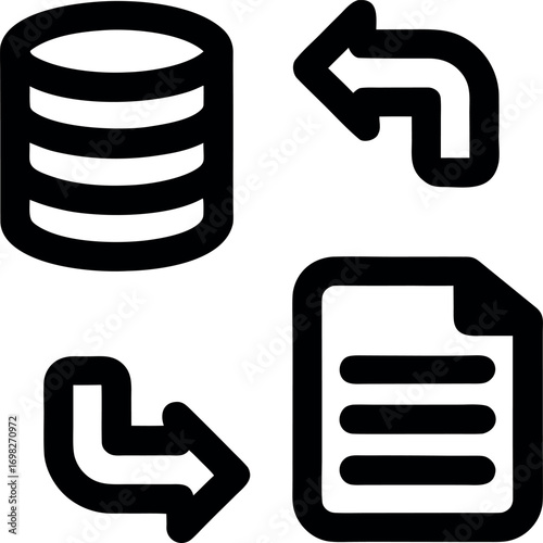 Data transfer icon thin line illustration