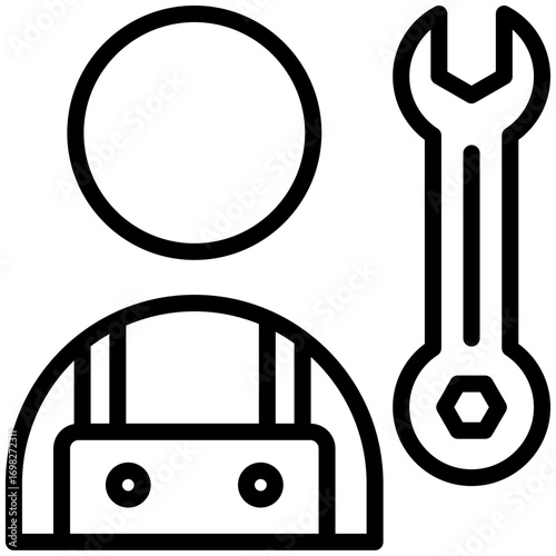 engineer icon isolated on white background. vector illustration icon for construction tools