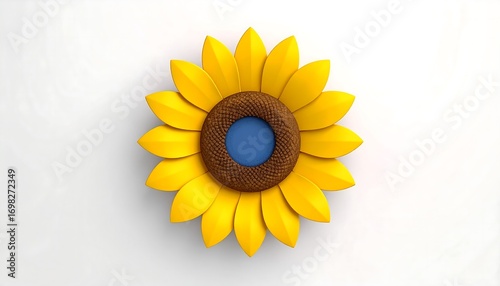 3D sunflower design on white background