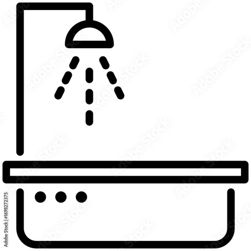 bathtub icon isolated on white background. vector illustration icon for construction tools