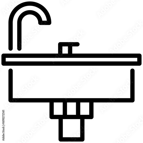 sink icon isolated on white background. vector illustration icon for construction tools