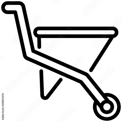 wheelbarrow icon isolated on white background. vector illustration icon for construction tools