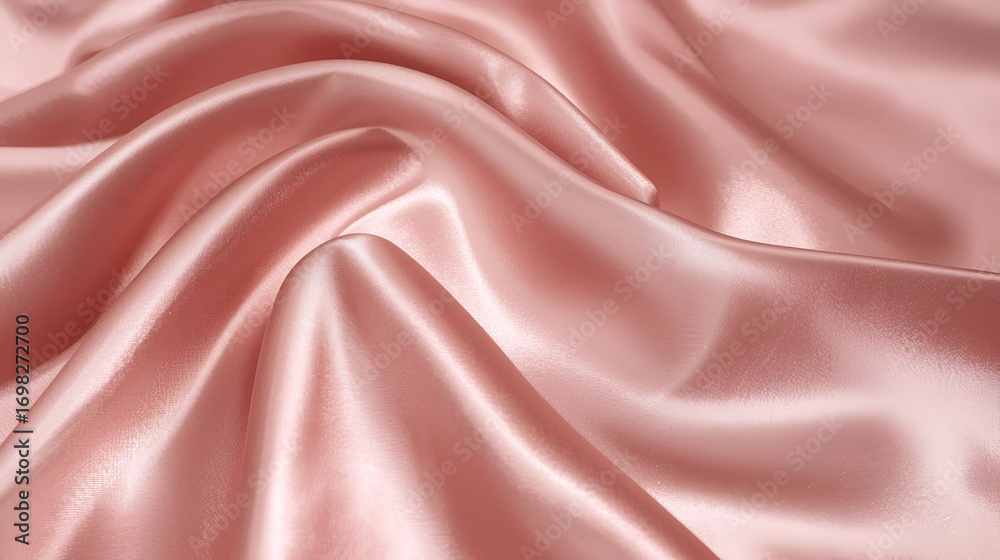 Fototapeta premium Pink silk fabric draped elegantly for luxurious soft decorative stylish modern textile artistic fashion design 