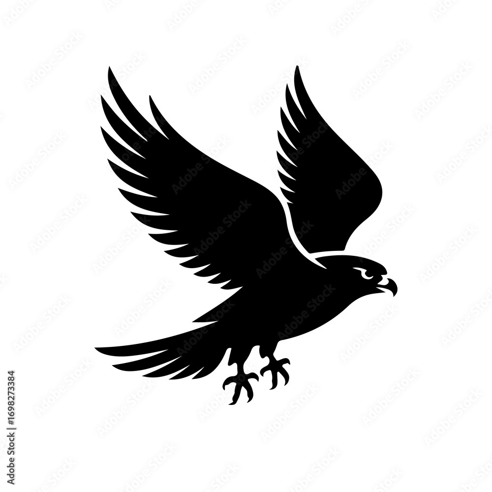 Fototapeta premium Soaring Falcon Silhouette Powerful Symbol of Freedom and Vision