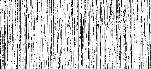 The abstract background showcases dynamic, irregular black vertical lines and fragmented shapes on a clean white canvas, creating a textured and visually striking modern design that is impactful