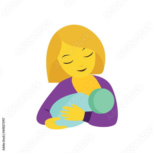 breastfeeding baby mother mom woman parent emoji symbol sign icon vector illustration isolated flat