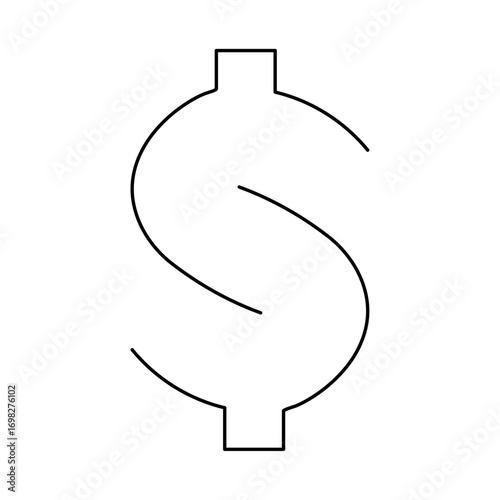 Minimal dollar sign line art symbol
