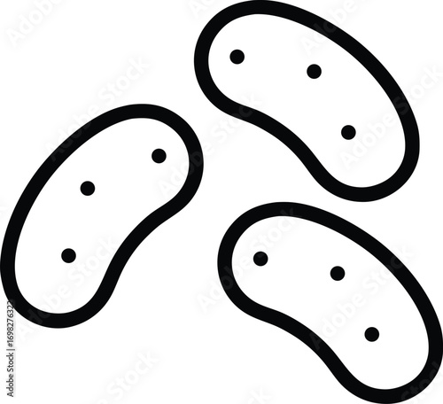 bacterial cells outline icon on transparent background