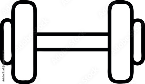 Simple black and white icon of a dumbbell representing strength training and fitness goals