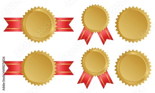 Gold certificate vector icon template illustration