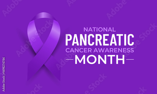 November is Pancreatic Cancer Awareness Month, dedicated to early detection, patient support, and research. Concept for healthcare and medicine. Banner poster, social media, background design. eps 10.