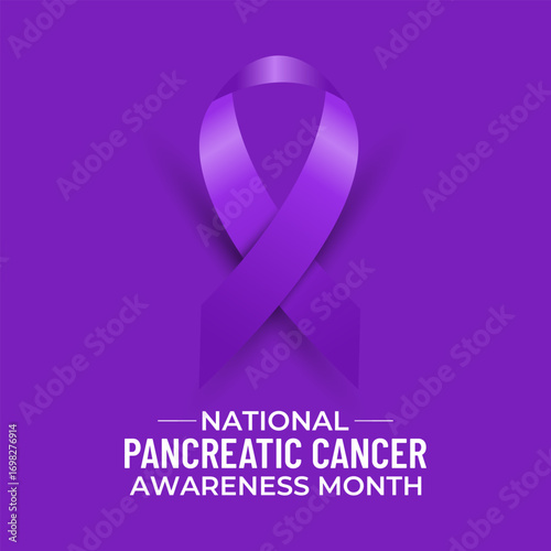 November is Pancreatic Cancer Awareness Month, dedicated to early detection, patient support, and research. Concept for healthcare and medicine. Banner poster, social media, background design. eps 10.