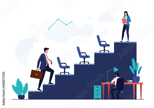 Visualizing career advancement opportunities growth and professional development paths for business success