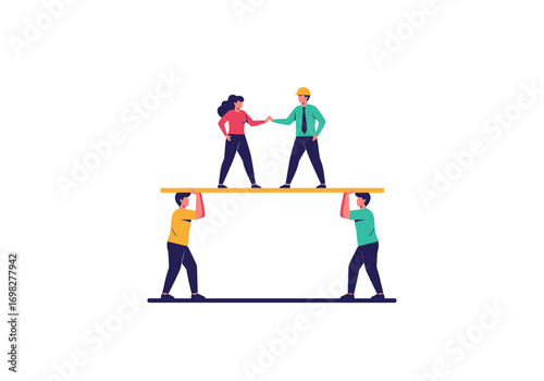 Successful business collaboration and teamwork building a strong foundation for future growth and success