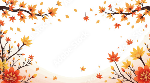 Create a kinds of deferent Autumn Japanese design collection vector art with white background.