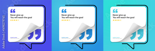 3D bubble testimonial banner, quote, infographic. Social media post template designs for quotes. Empty speech bubbles, quote bubbles and text box. Vector Illustration EPS10.