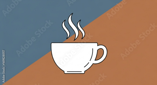 Coffee cup with steam, a popular beverage enjoyed worldwide, often associated with morning routines and social gatherings