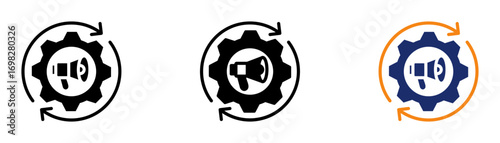 Process Marketing Icon Collection Glyph & Mixed Style 