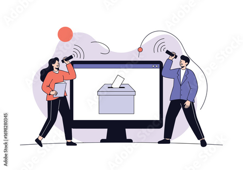 Digital election monitoring online voting system digital democracy concept