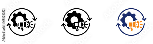 Marketing Automation Icon Collection Glyph & Mixed Style 