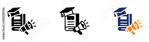 Marketing Course Icon Collection Glyph & Mixed Style 