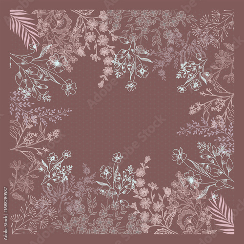 scarf design hijab seamless pattern flowers