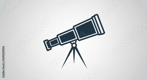 Illustration of a telescope, a scientific instrument used for viewing distant objects